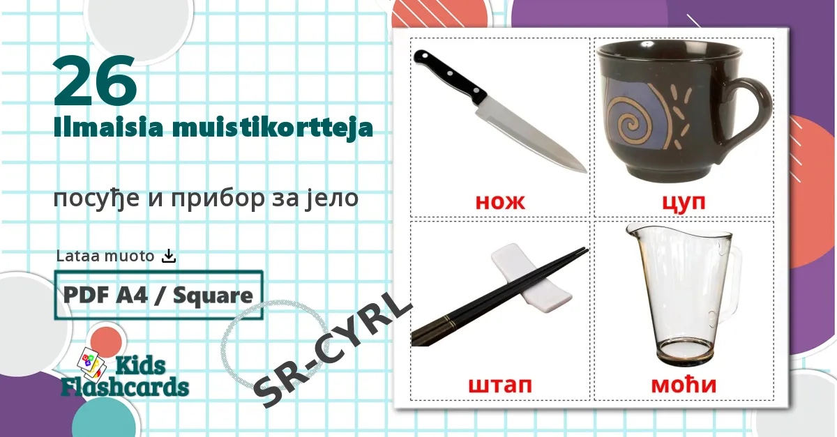 26 посуђе и прибор за јело lasten kuvakortit