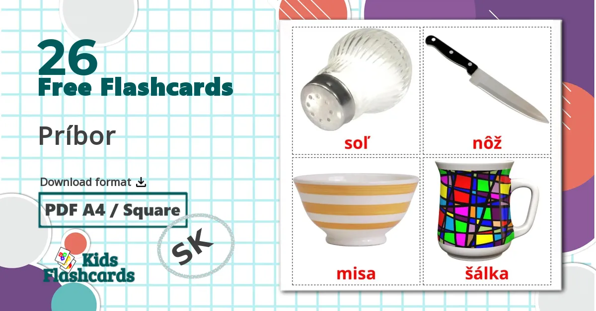 26 Crockery and cutlery flashcards