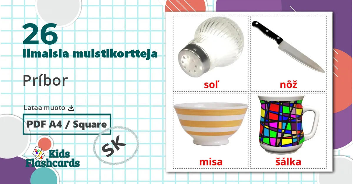 26 Príbor lasten kuvakortit