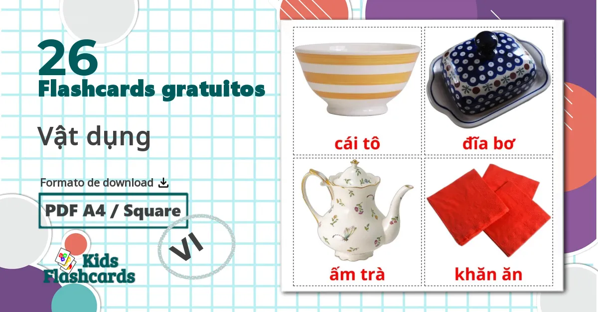 26 Flashcards de Louças e talheres