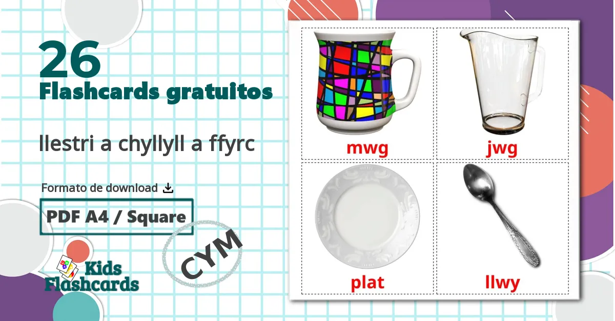 26 Flashcards de Louças e talheres