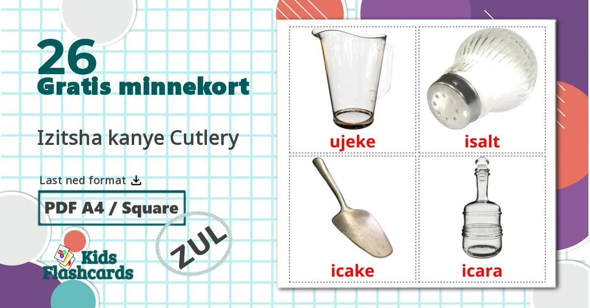 26 Servise og bestikk bildekort