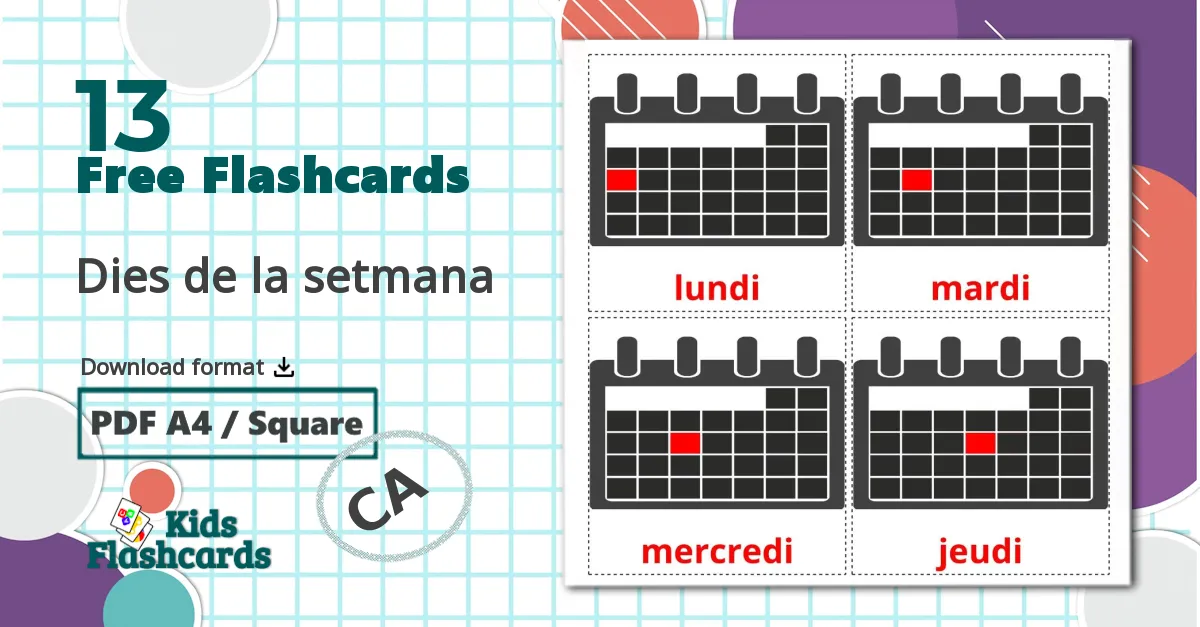 13 Dies de la setmana flashcards