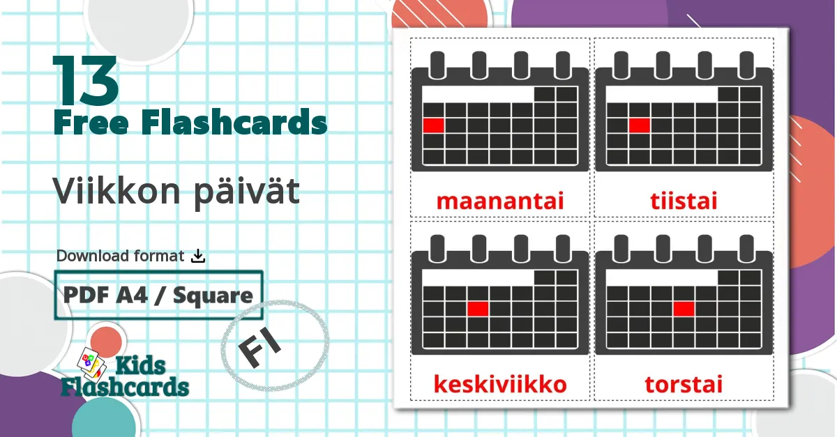 13 Viikkon päivät flashcards