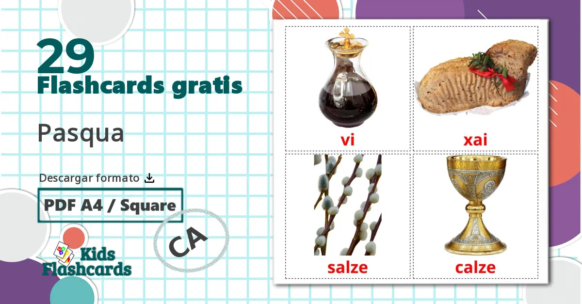 29 tarjetas didacticas de Pascua