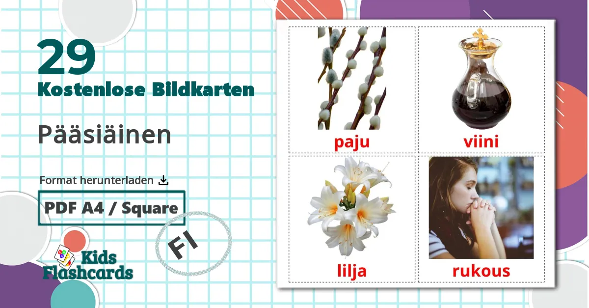 29 Bildkarten für Pääsiäinen