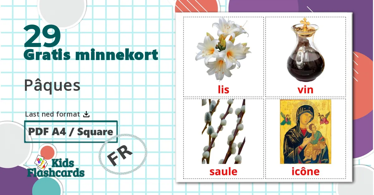 29 Pâques bildekort