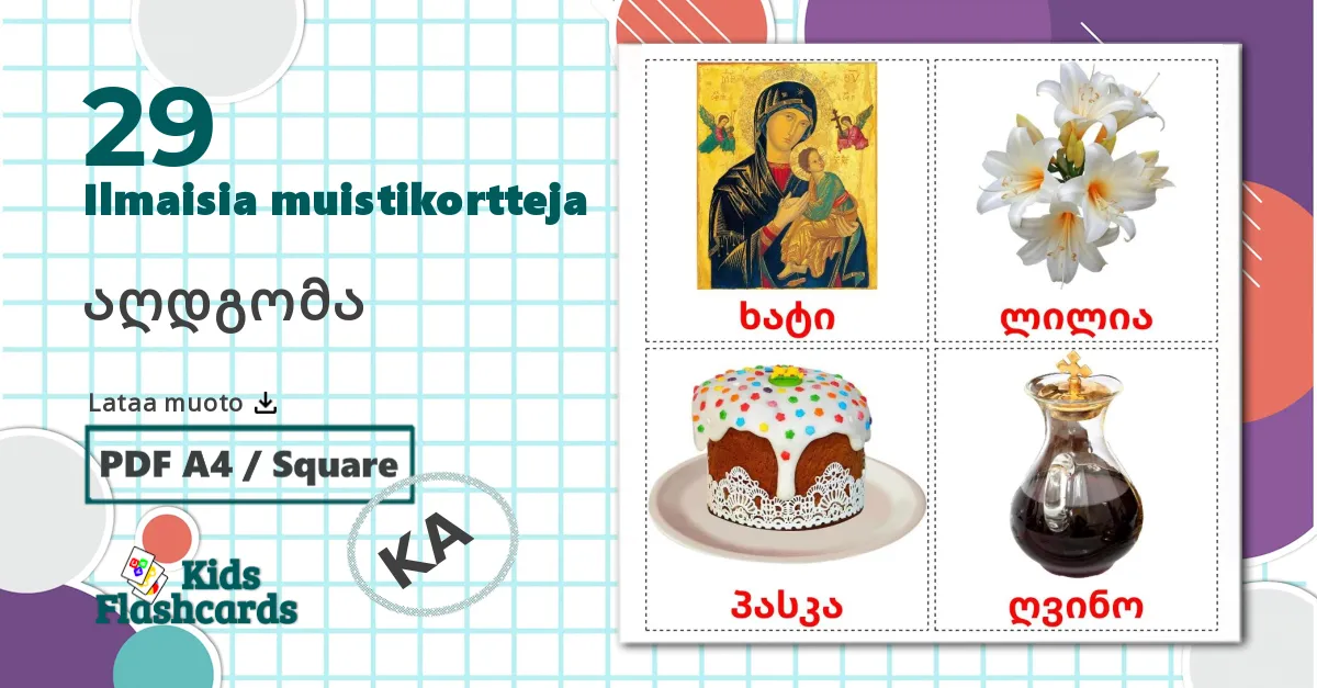 29 აღდგომა lasten kuvakortit