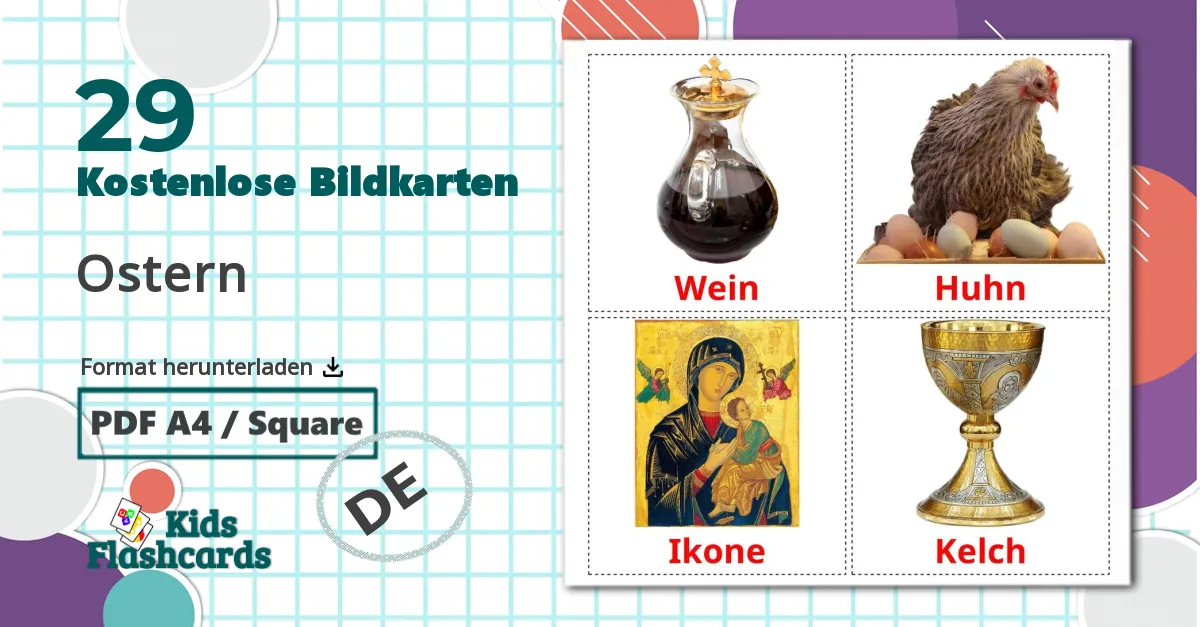 29 Bildkarten für Ostern