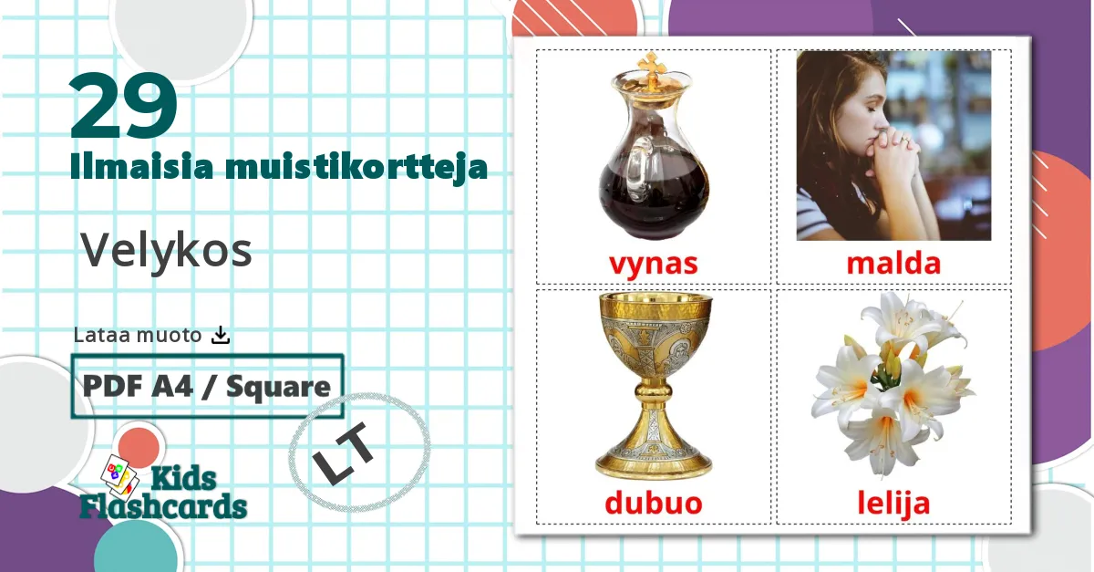 29  Velykos lasten kuvakortit