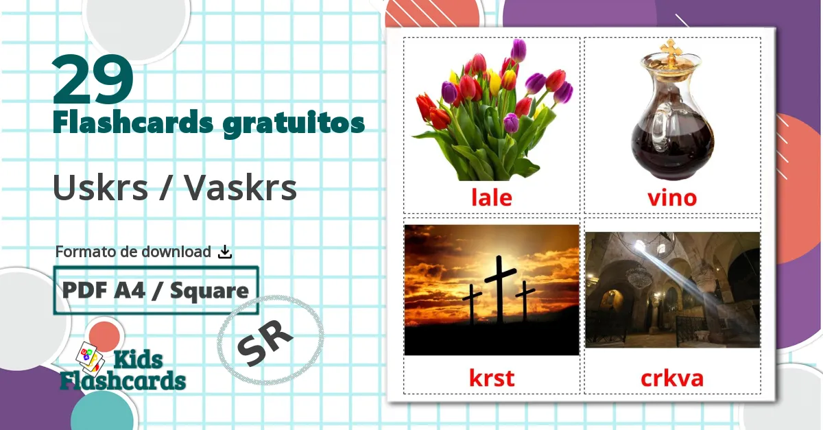 29 Flashcards de Uskrs / Vaskrs