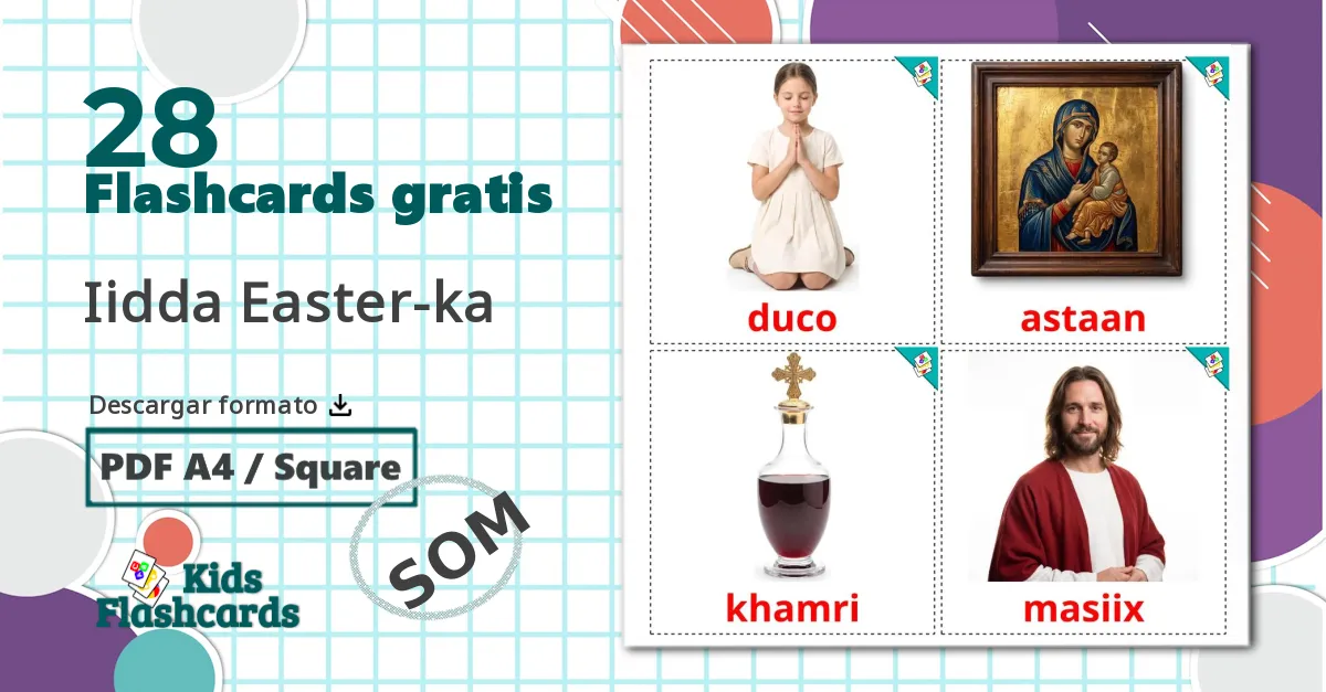 28 tarjetas didacticas de Pascua