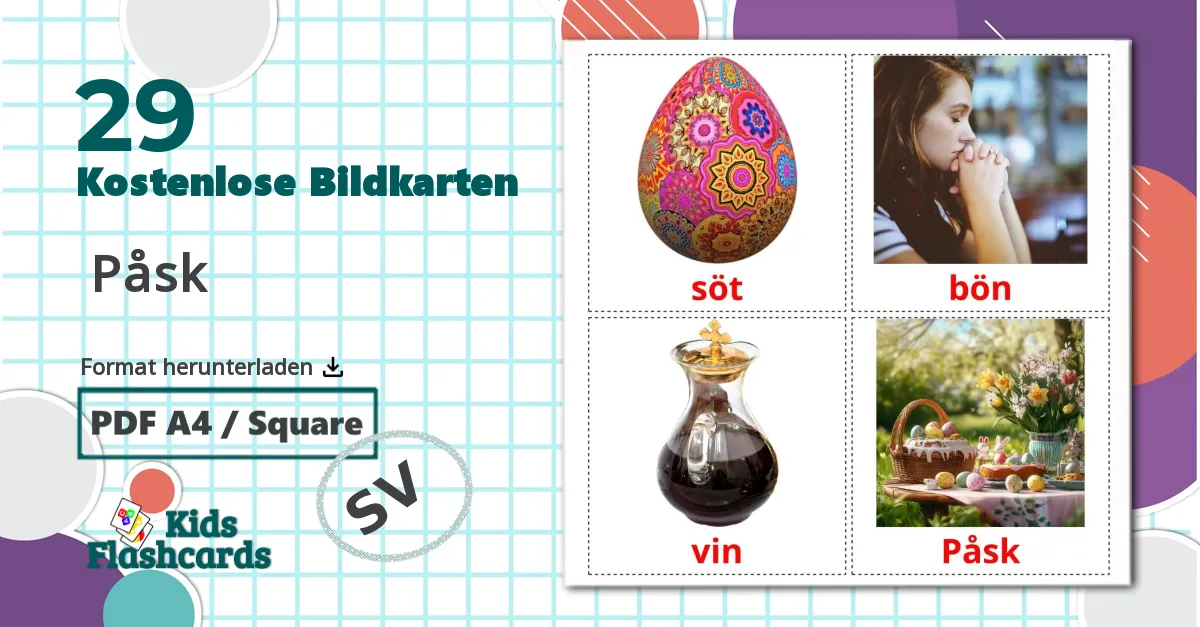 29 Bildkarten für  Påsk