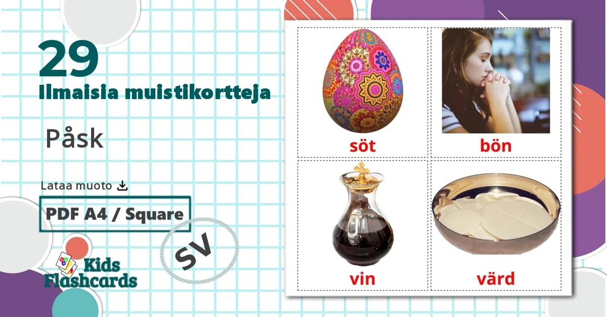 29  Påsk lasten kuvakortit