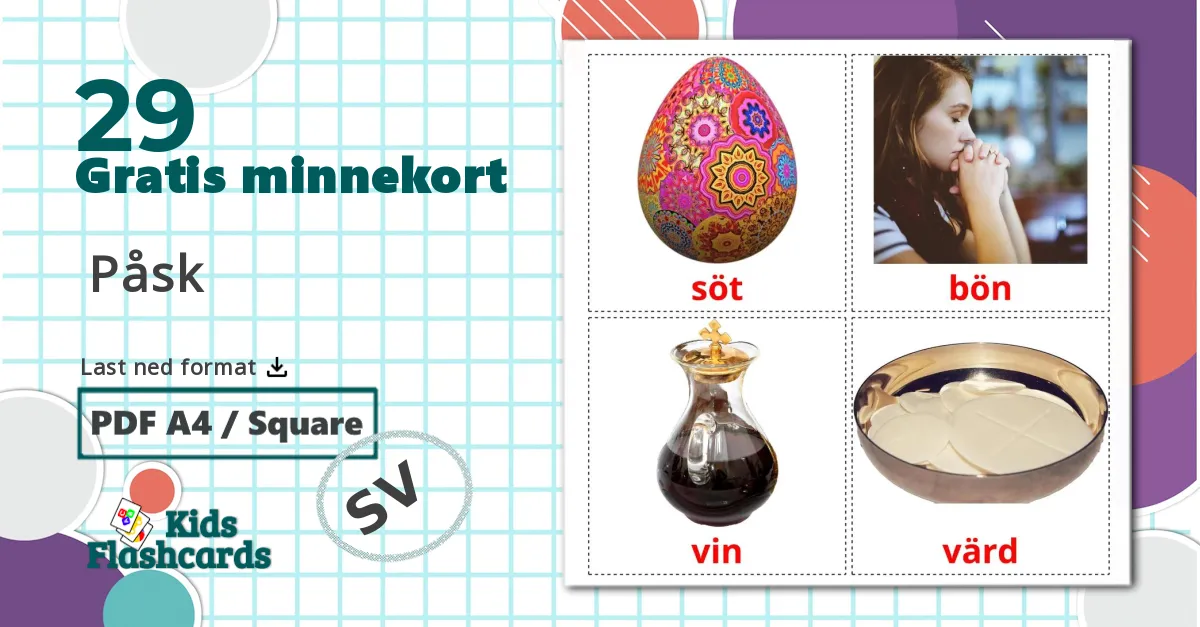 29  Påsk bildekort