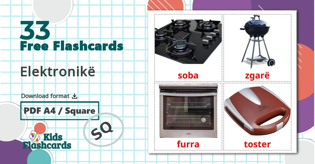 Electronics - albanian vocabulary cards