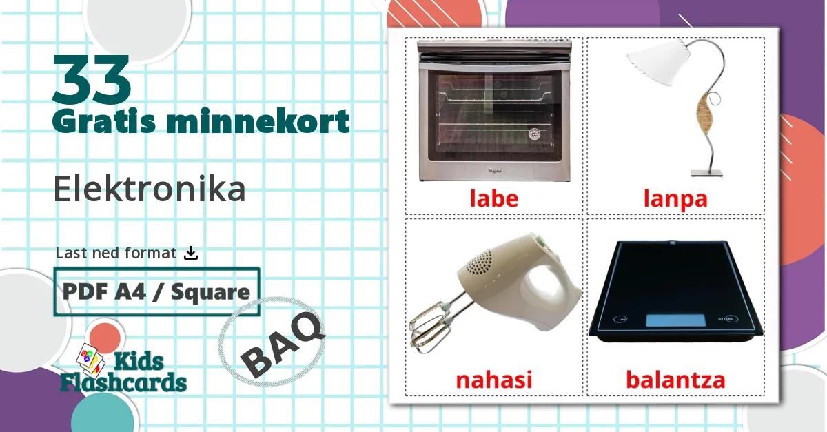 Electronics - Ordforrådskort for baskisk
