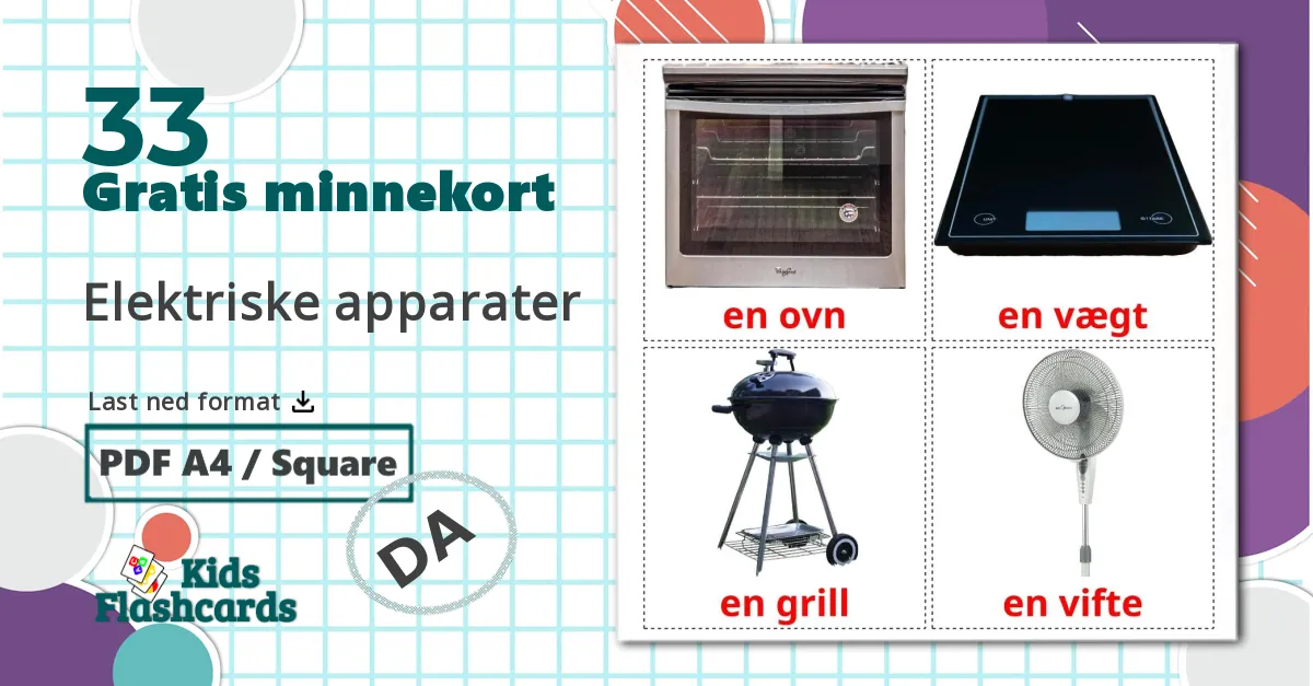 33 Elektriske apparater bildekort