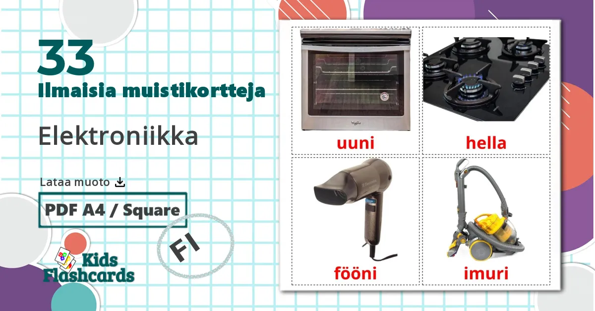 33 Elektroniikka lasten kuvakortit