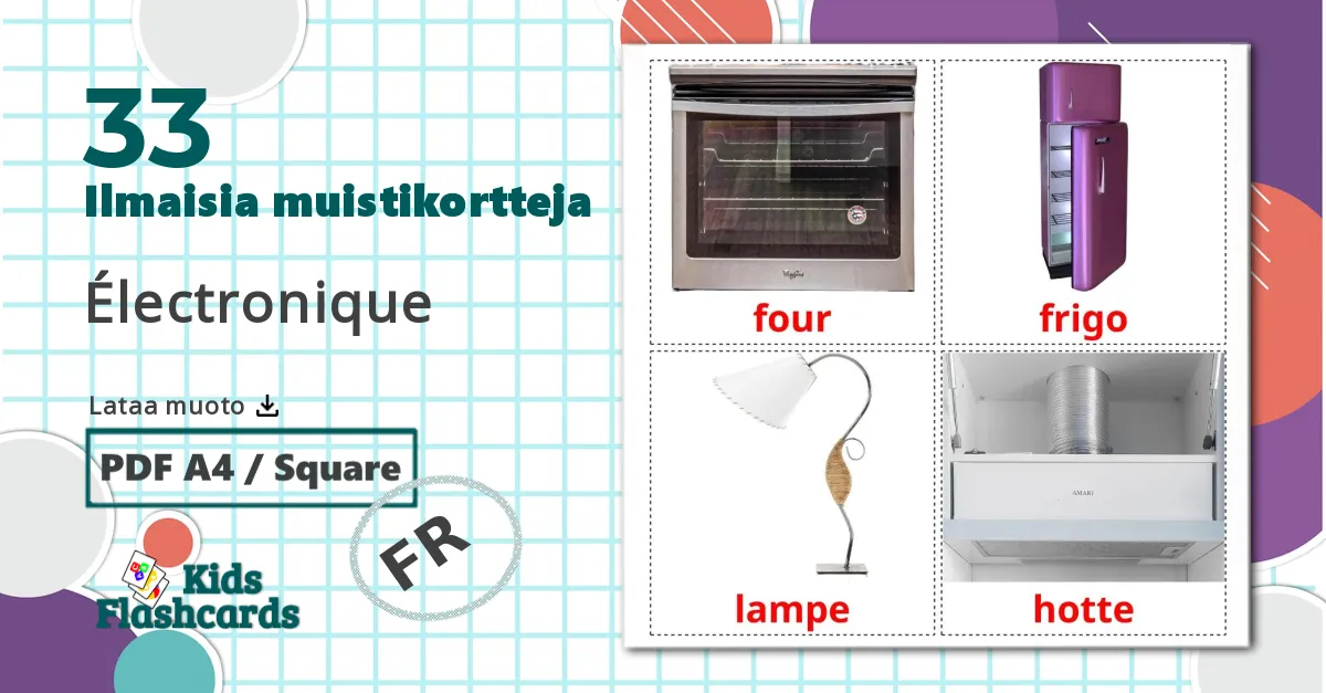 33 Électronique lasten kuvakortit