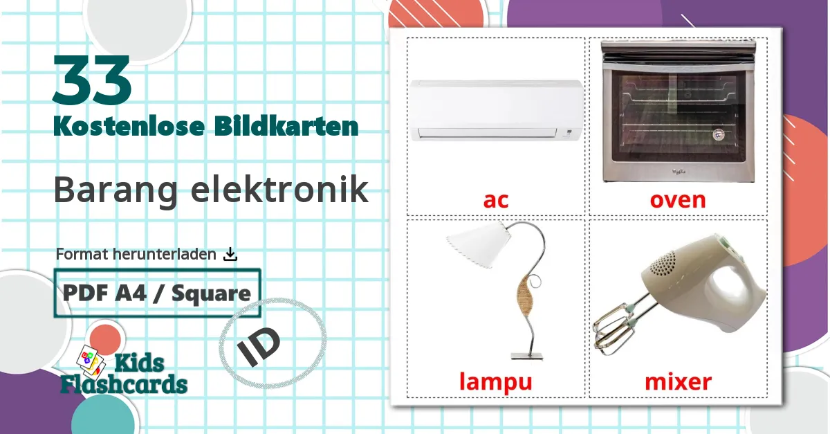 33 Bildkarten für Elektronische Geräte