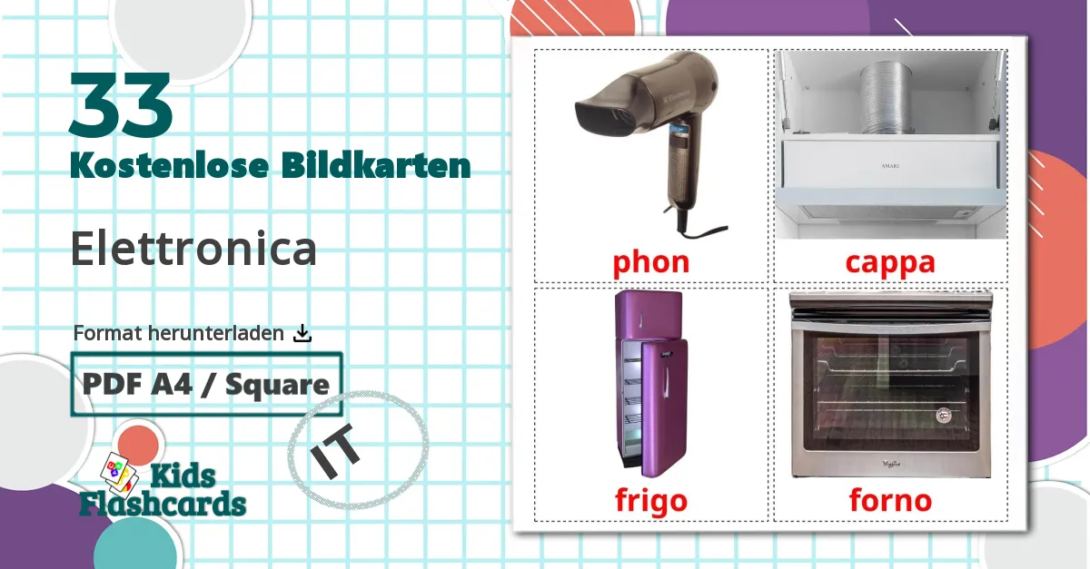 33 Bildkarten für Elettronica