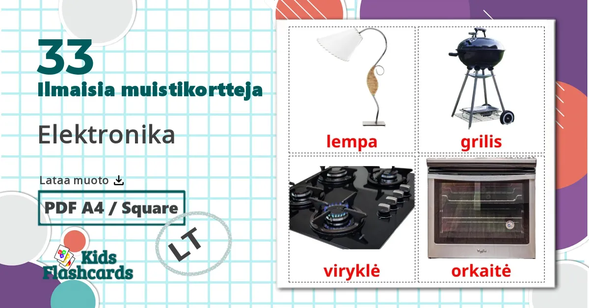 33 Elektronika lasten kuvakortit