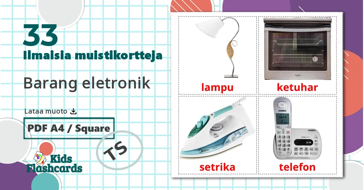 33 Elektroniikka lasten kuvakortit