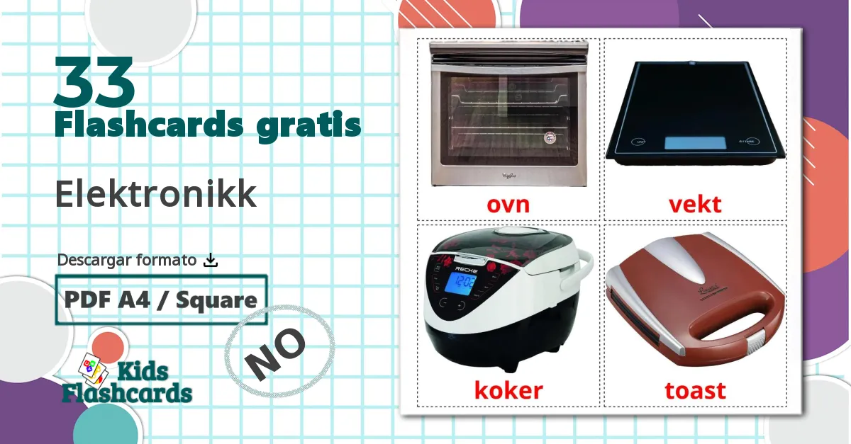 33 tarjetas didacticas de Elektronikk