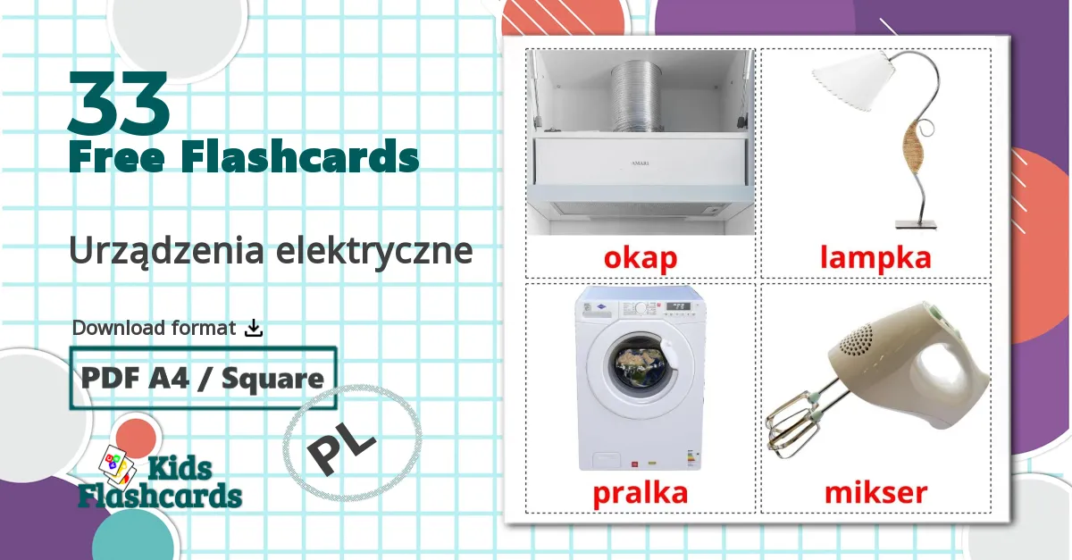 33 Urządzenia elektryczne flashcards