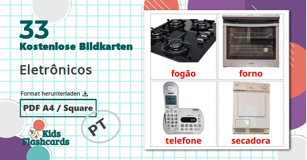 33 Bildkarten für Eletrônicos