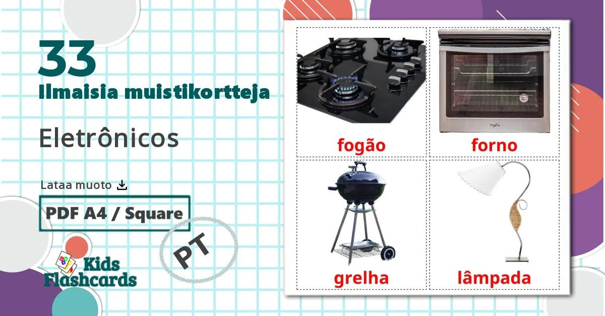 33 Elektroniikka lasten kuvakortit