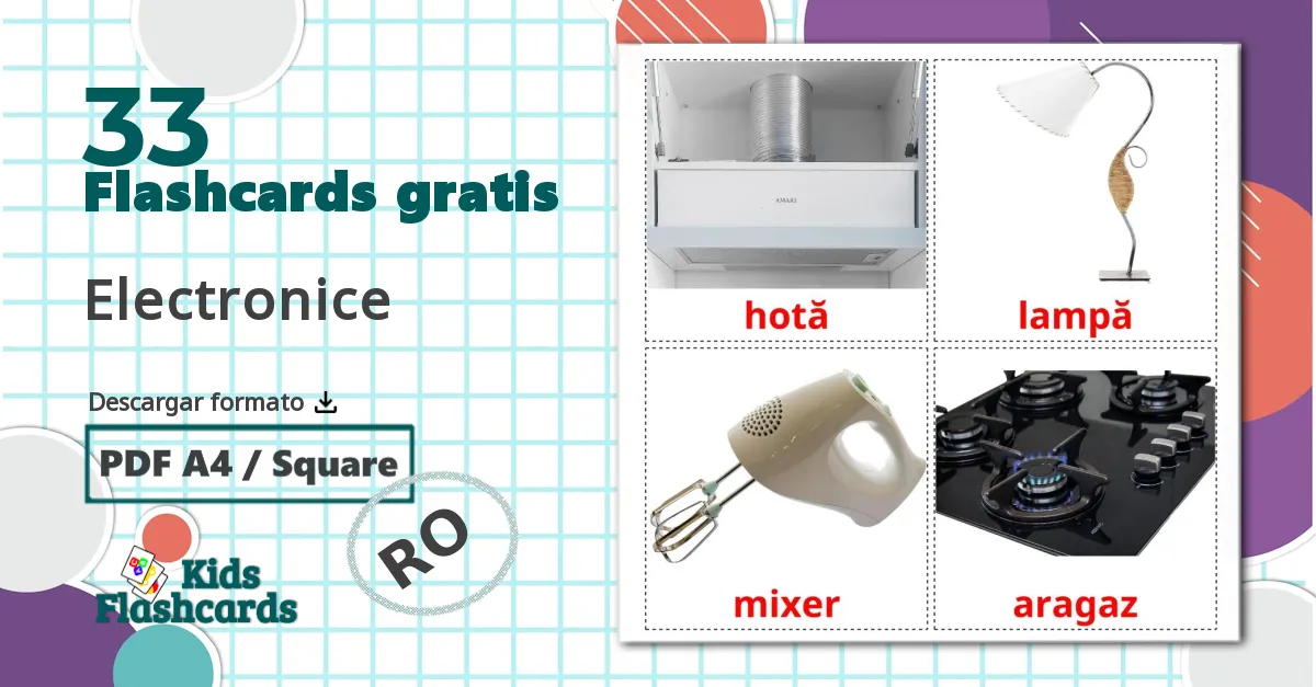 33 tarjetas didacticas de Electronice