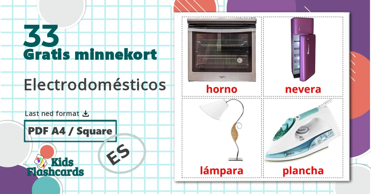 33 Electrodomésticos bildekort
