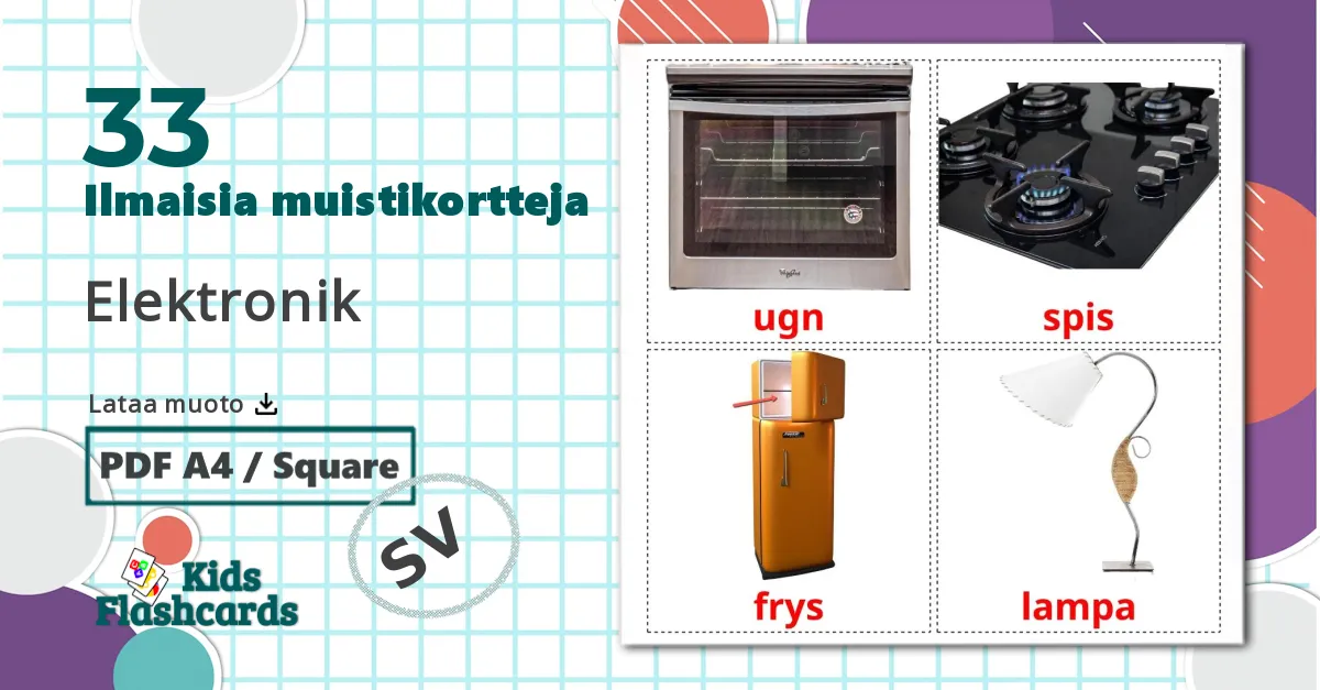33 Elektronik lasten kuvakortit