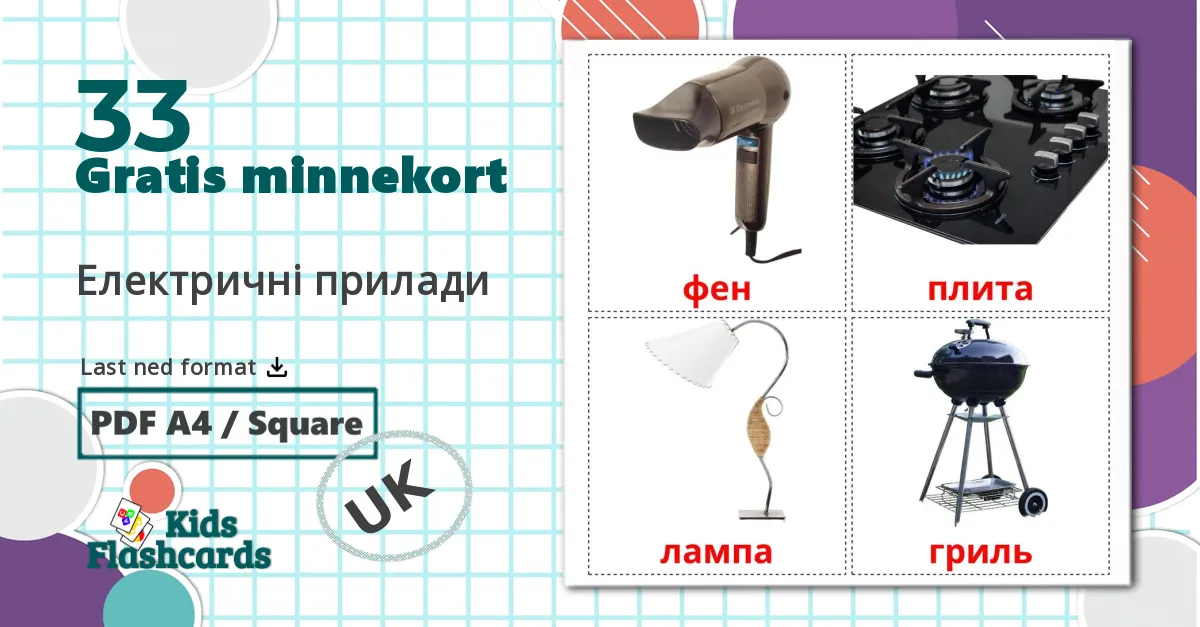 33 Електричні прилади bildekort