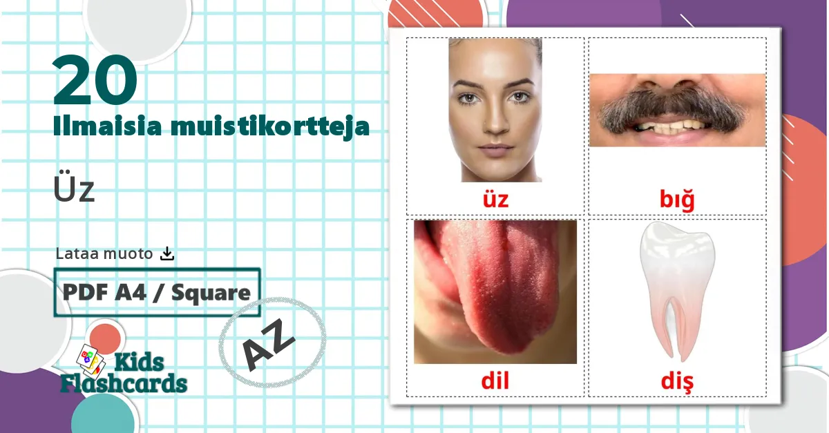 20 Üz lasten kuvakortit