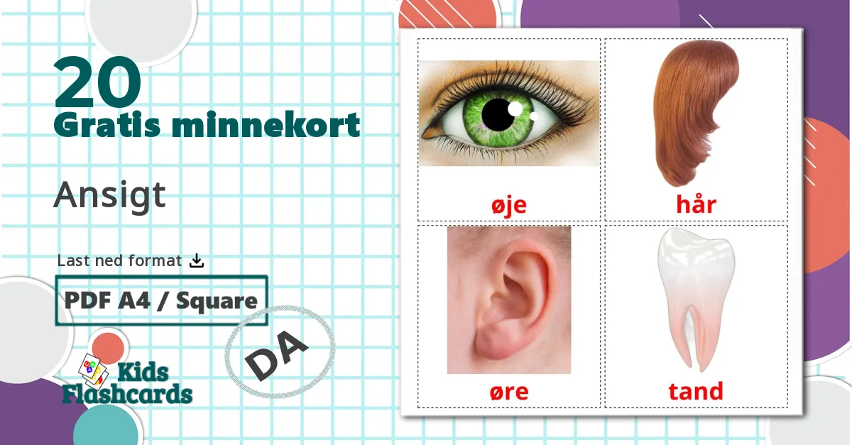 20 Ansigt bildekort