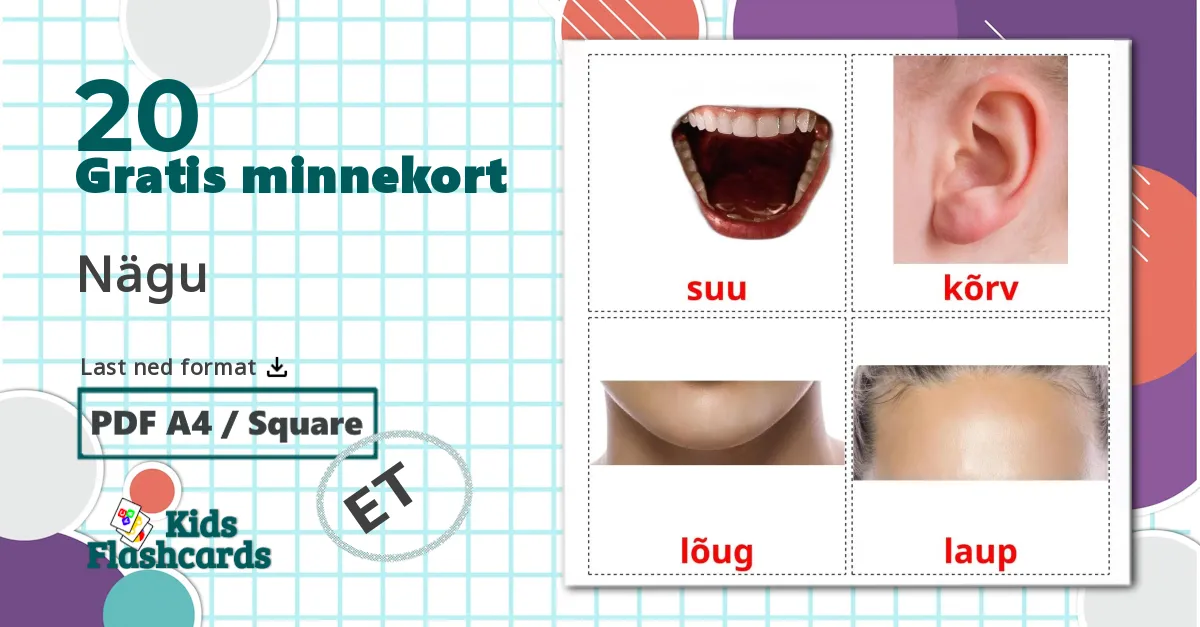 20 Nägu bildekort