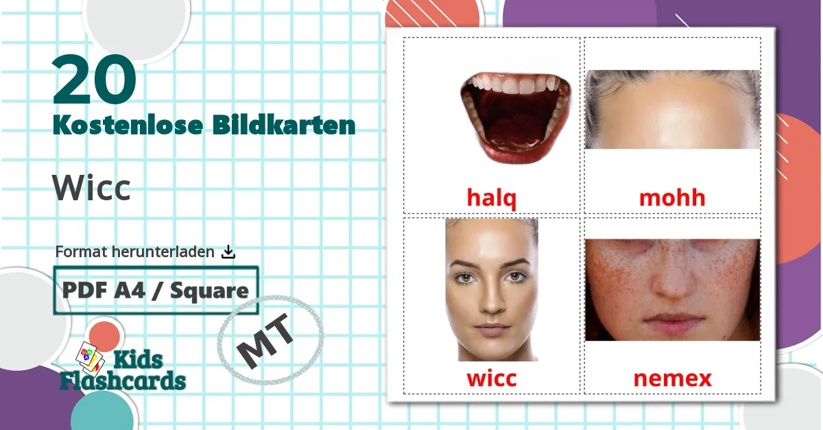 20 Bildkarten für Wicc