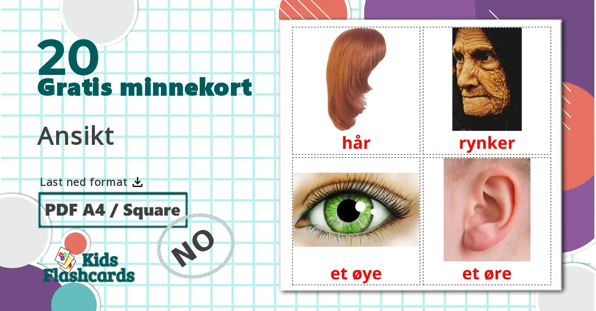 20 Ansikt bildekort