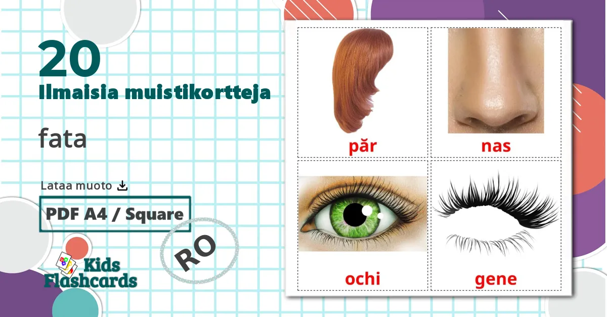 20 fata lasten kuvakortit