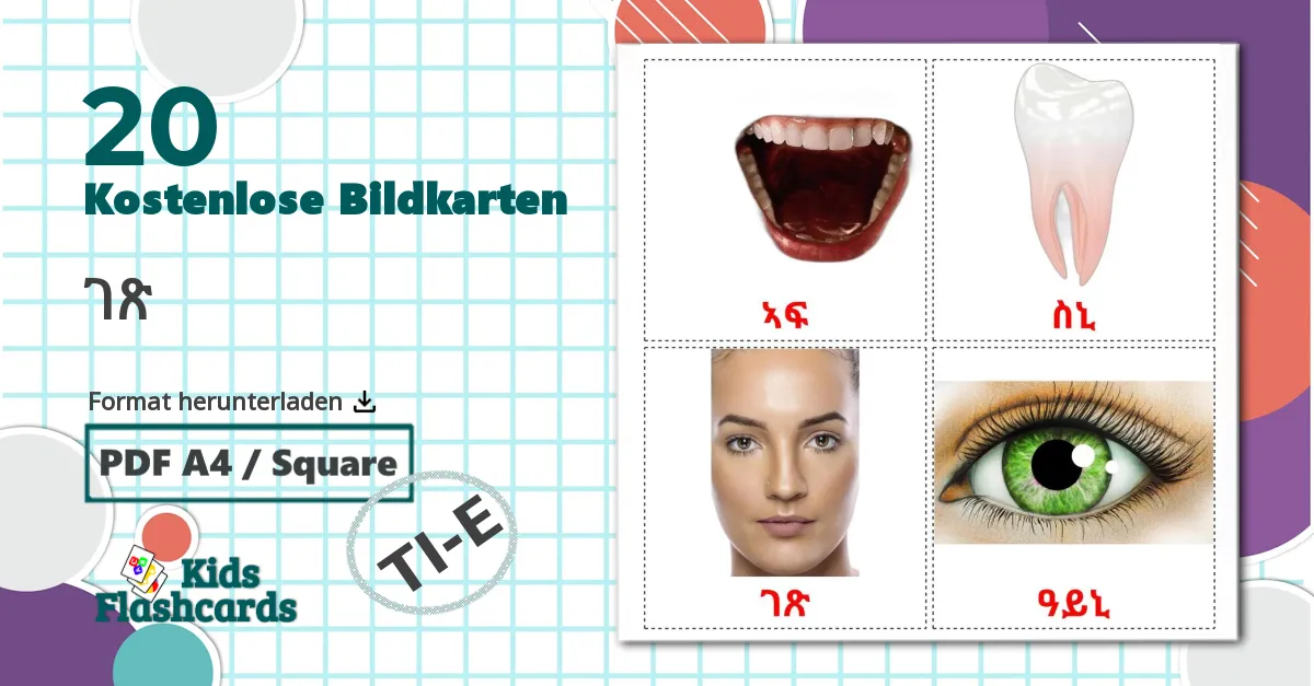 20 Bildkarten für ገጽ