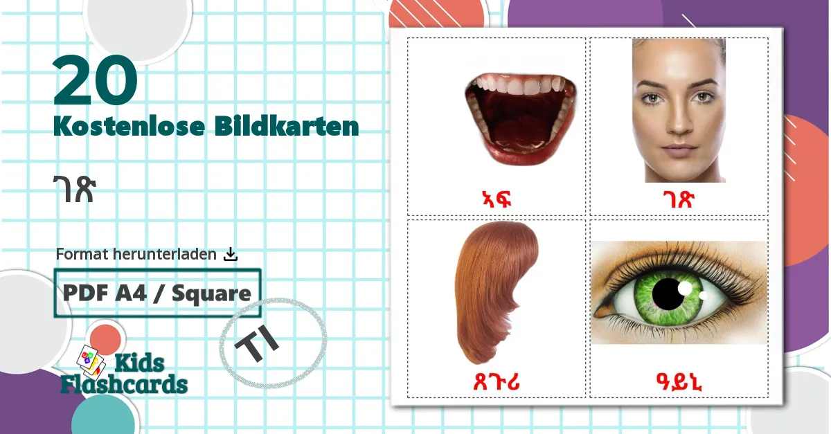 20 Bildkarten für ገጽ