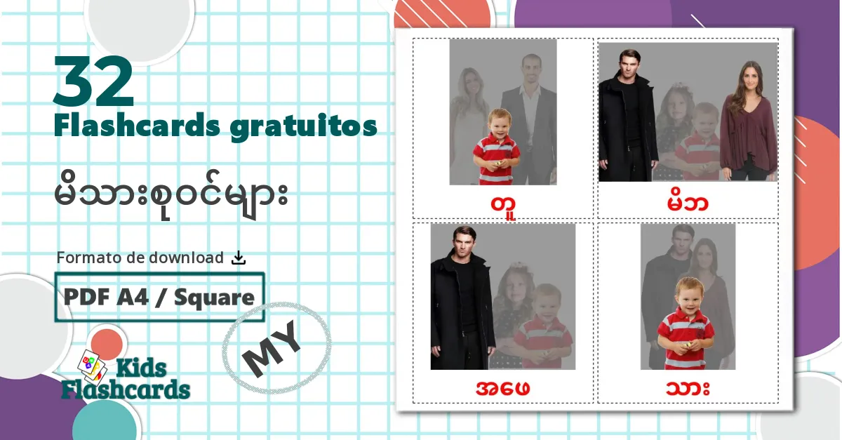 32 Flashcards de Membros da família