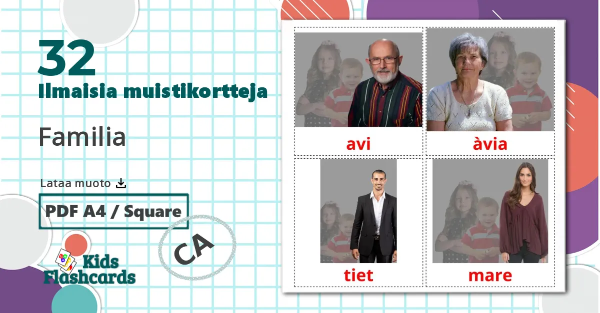 32 Familia lasten kuvakortit