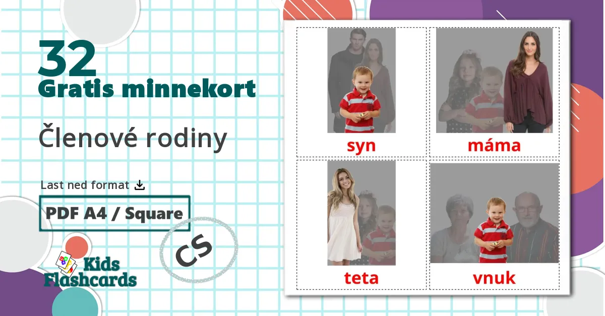 32 Členové rodiny bildekort