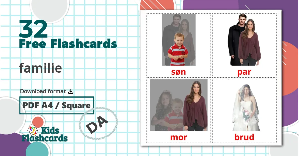 32 familie flashcards