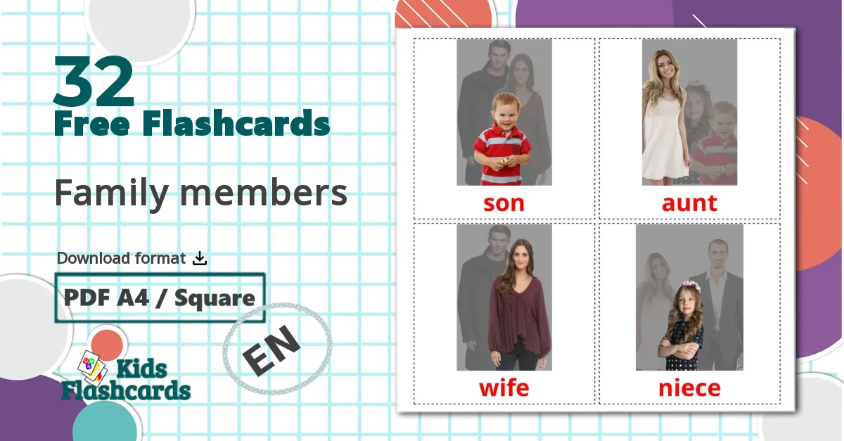 32 Family members flashcards