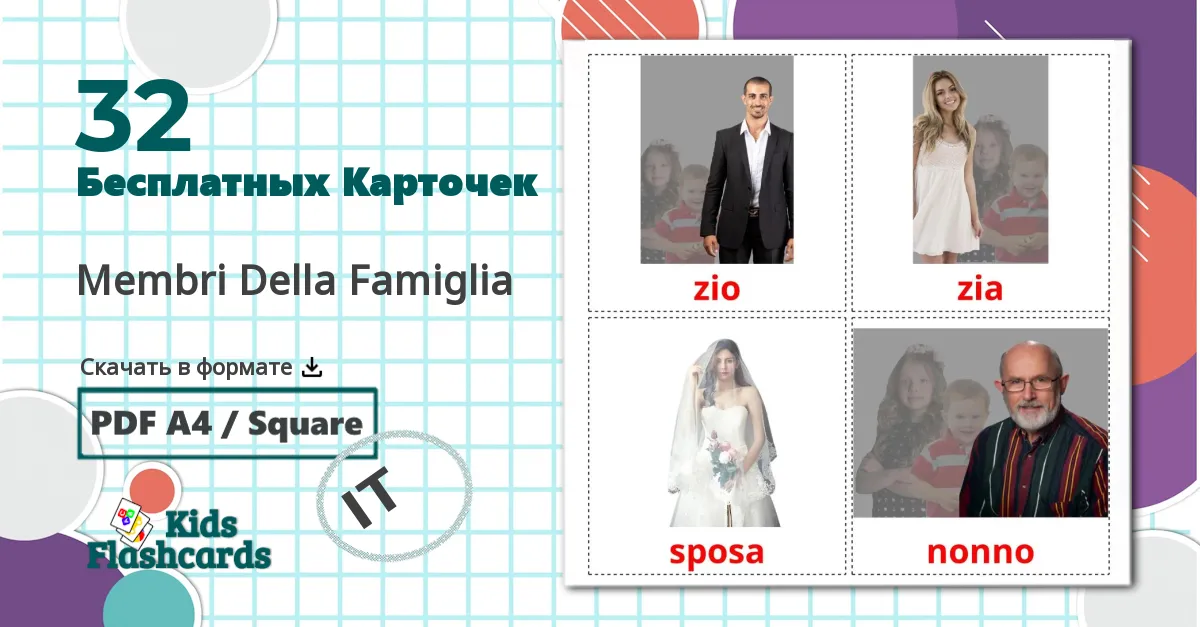 32 Карточки Домана Membri Della Famiglia